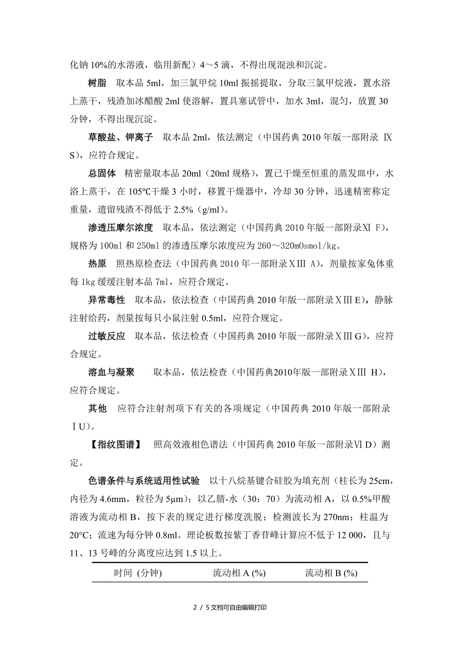 刺五加注射液质量标准草案.doc_第2页