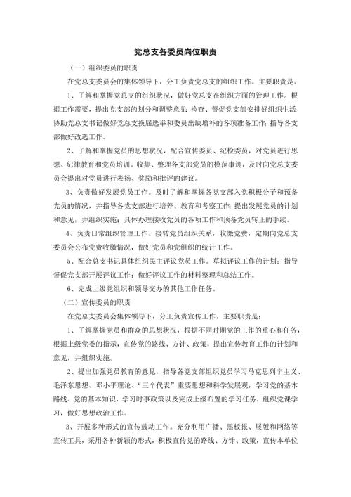 党总支各委员岗位职责.doc