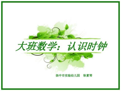 大班数学认识时钟.ppt