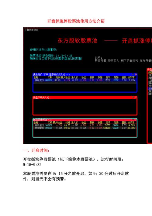 大智慧开盘抓涨停股票池使用说明.doc