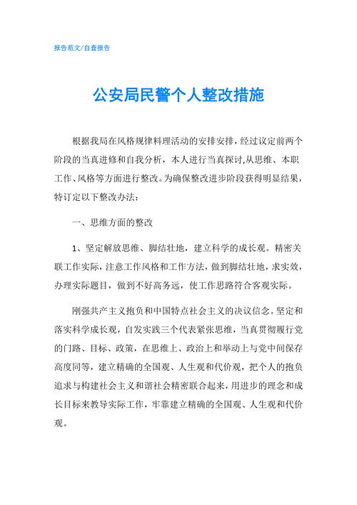 公安局民警个人整改措施.doc