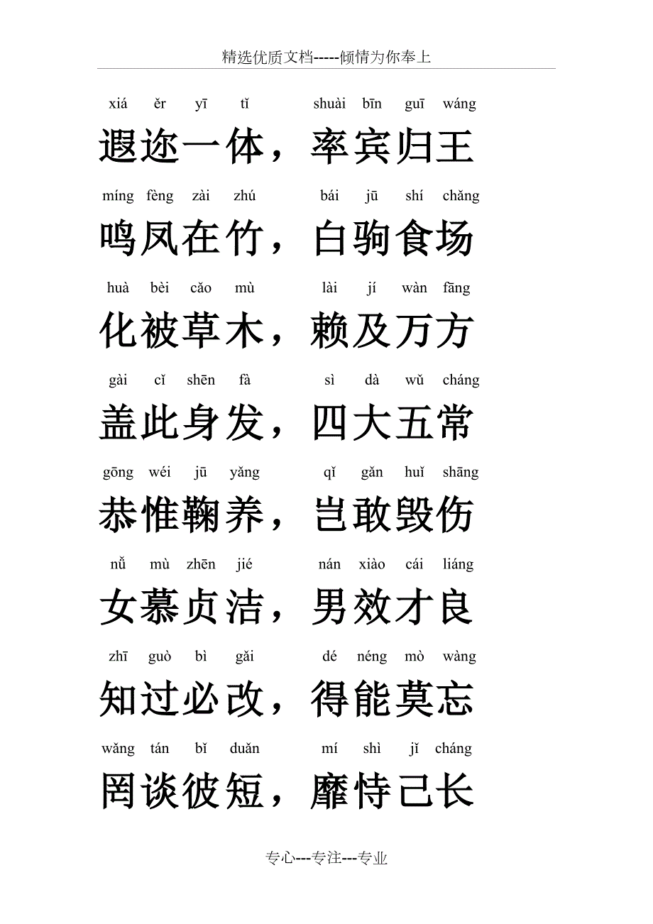 千字文全文带拼音完美打印版共16页.docx_第3页