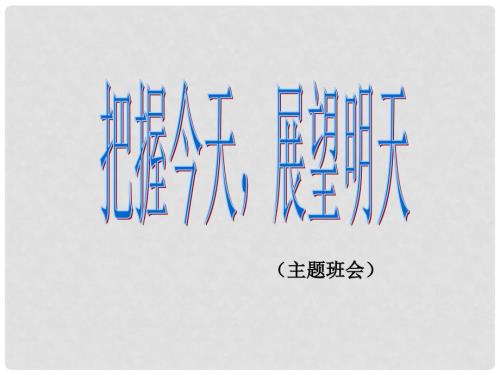 中学主题班会把握今天展望明天课件.ppt