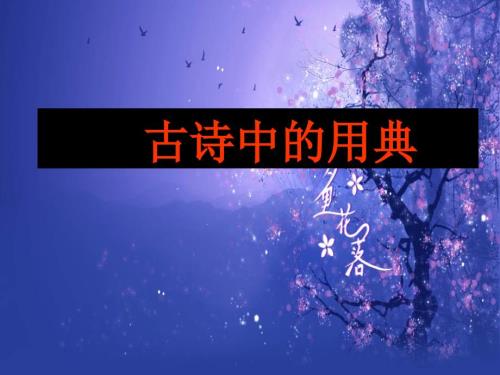 古诗词典故运用完整.ppt