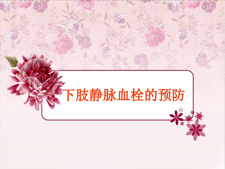 下肢静脉血栓的预防ppt课件.ppt_第1页