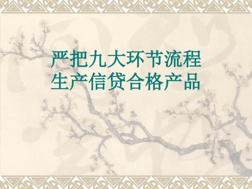信贷合规严把九大环节流程.ppt
