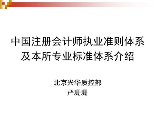 中国注册会计师执业准则体系及我所专业标准体系.ppt