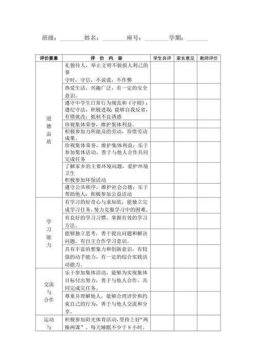 学生综合评价表2.doc