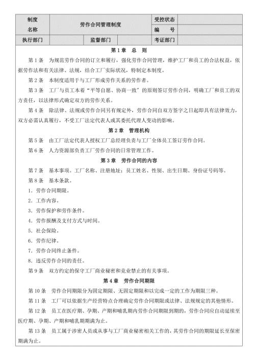 劳动合同管理制度劳动合同签订变更解除和终止程序.docx