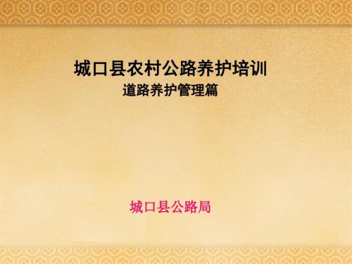 农村公路养护培训.ppt