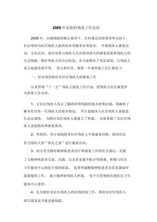 东街村残协工作总结doc8页.docx