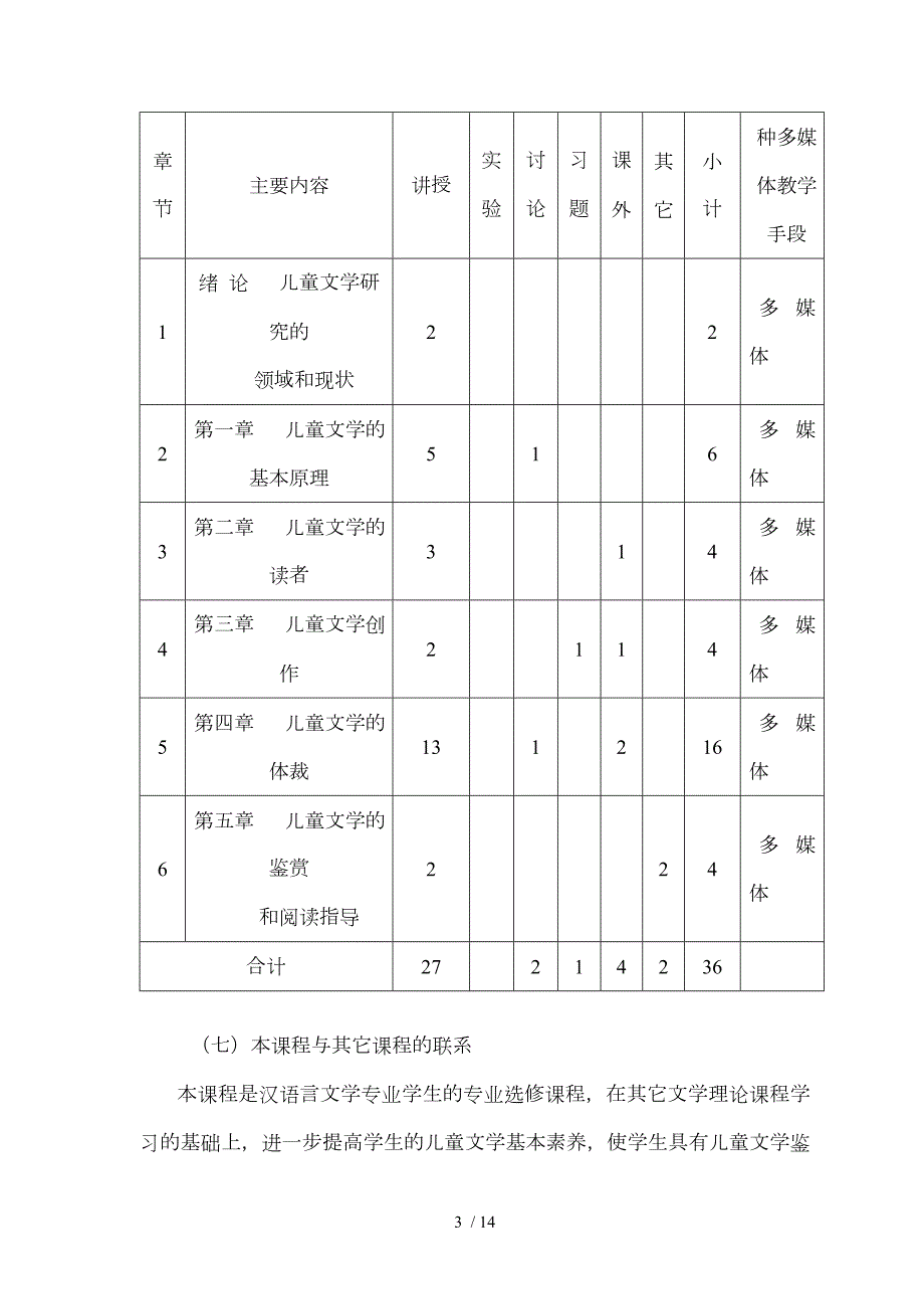 儿童文学课程教学大纲.doc_第3页