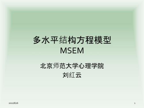 多水平结构方程模型.ppt