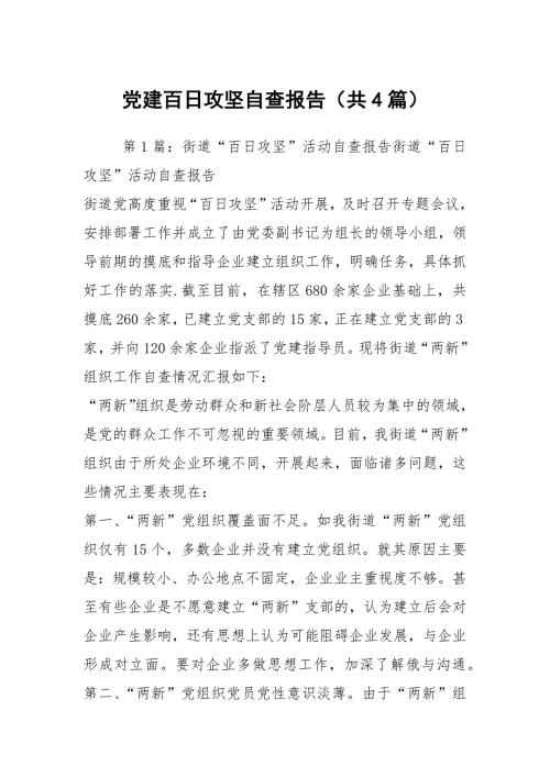 党建百日攻坚自查报告共4篇.docx