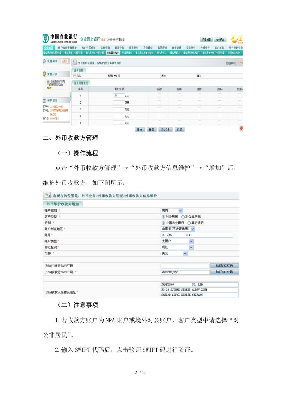 农行企业网银外币汇款功能客户端操作手册汇总.doc_第2页