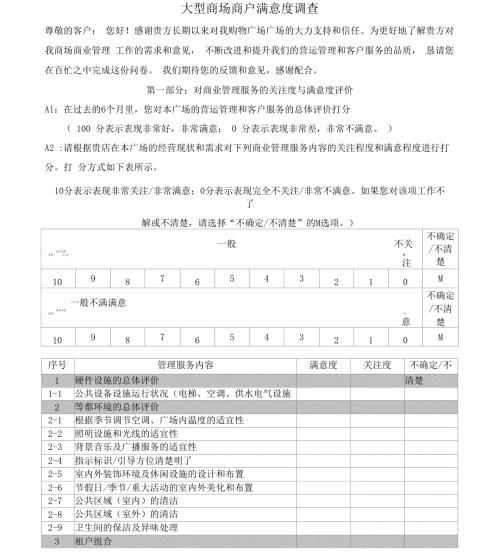 商场商户满意度调查问卷表.docx