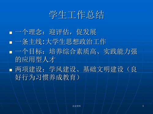 学生工作总结PPT课件.ppt