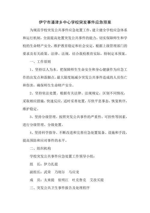 中心学校突发事件应急预案.doc
