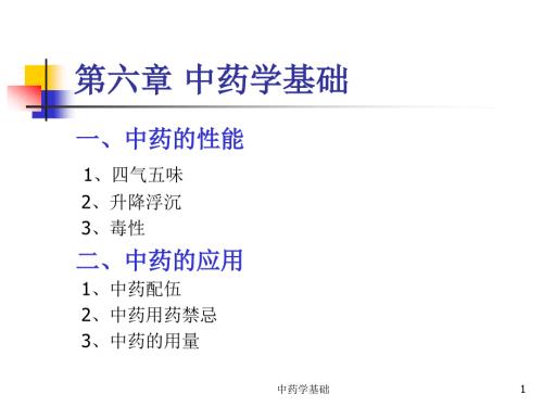 中药学基础PPT课件.ppt
