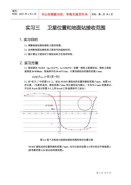 实习报告三卫星位置和地面站接收范围.docx