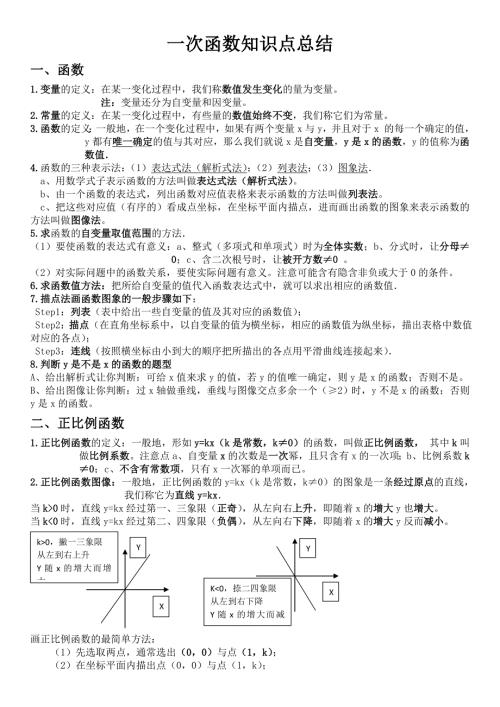 八年级数学一次函数知识点总结.doc