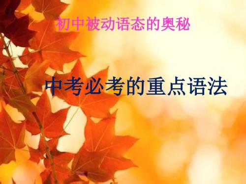 初中被动语态讲解PPT.ppt