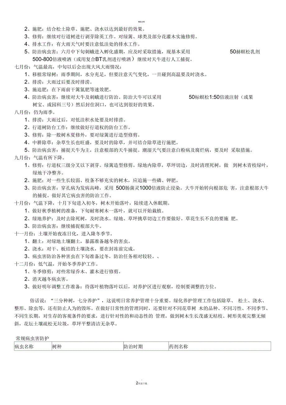 关于厂区绿化养护方案书含费用.docx_第2页