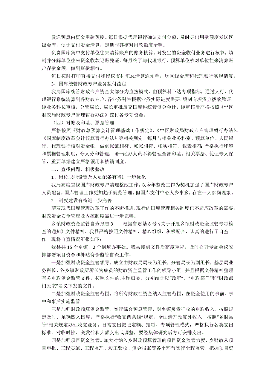 乡镇财政资金监管自查报告精选3篇.docx_第3页