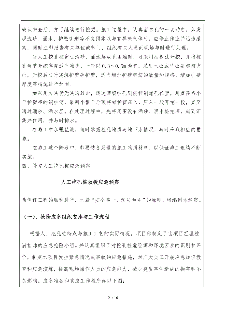 人工挖孔桩专项工程施工组织设计方案专家评审意见回复表.doc_第2页