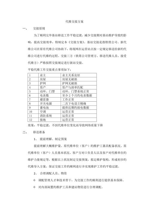 代维交接专题方案.docx