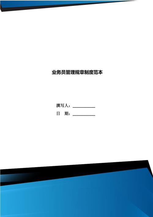 业务员管理规章制度范本.doc