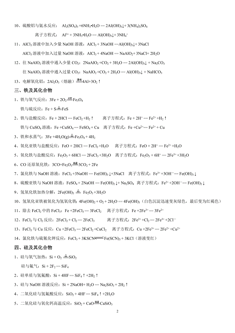 人教版高一化学方程式大全.doc_第2页