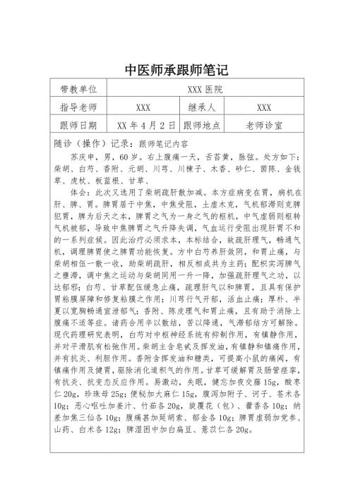 中医师承跟师笔记40篇.doc