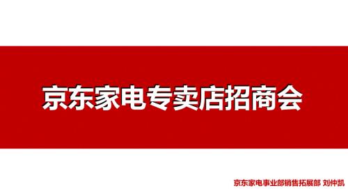 京东家电专卖店发展与规划.ppt