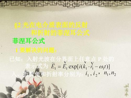 光在电介质表面的反射和折射.ppt