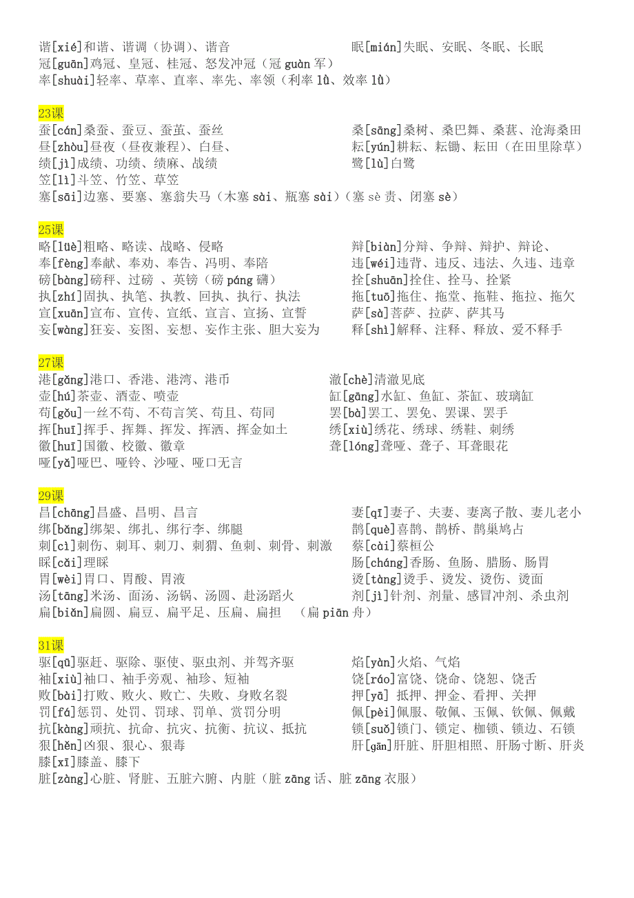 四年级下语文生字拼音组词适合打印.doc_第3页