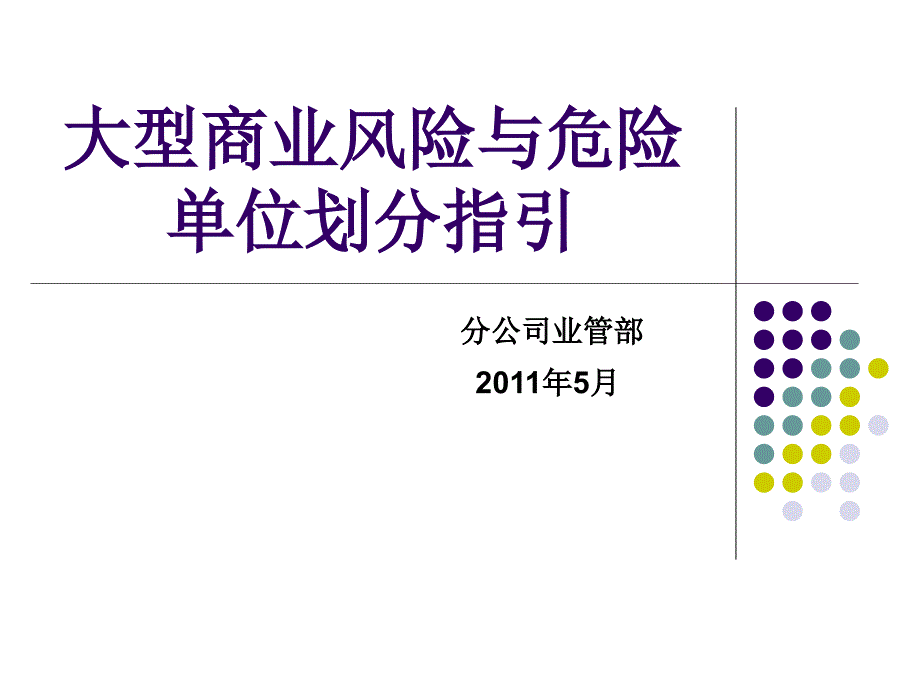大型商业风险和危险单位划分.ppt_第1页