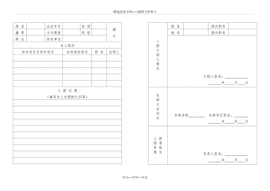 团员入团申请书空白表格.doc_第2页
