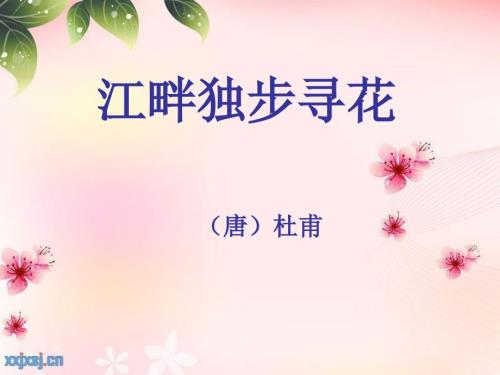 古诗江畔独步寻花课件.ppt