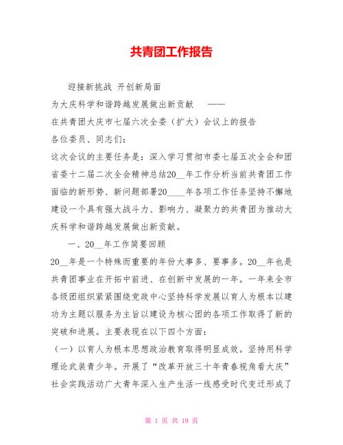 共青团工作报告.doc