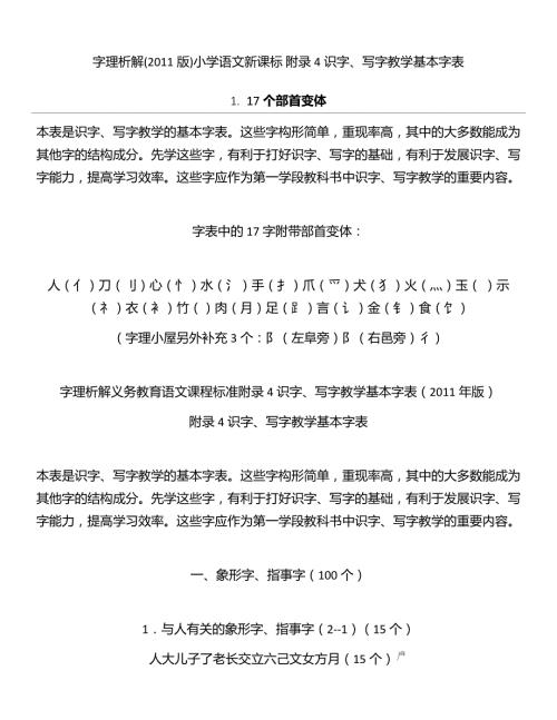 字理析解300个基本字目录及使用方法.doc