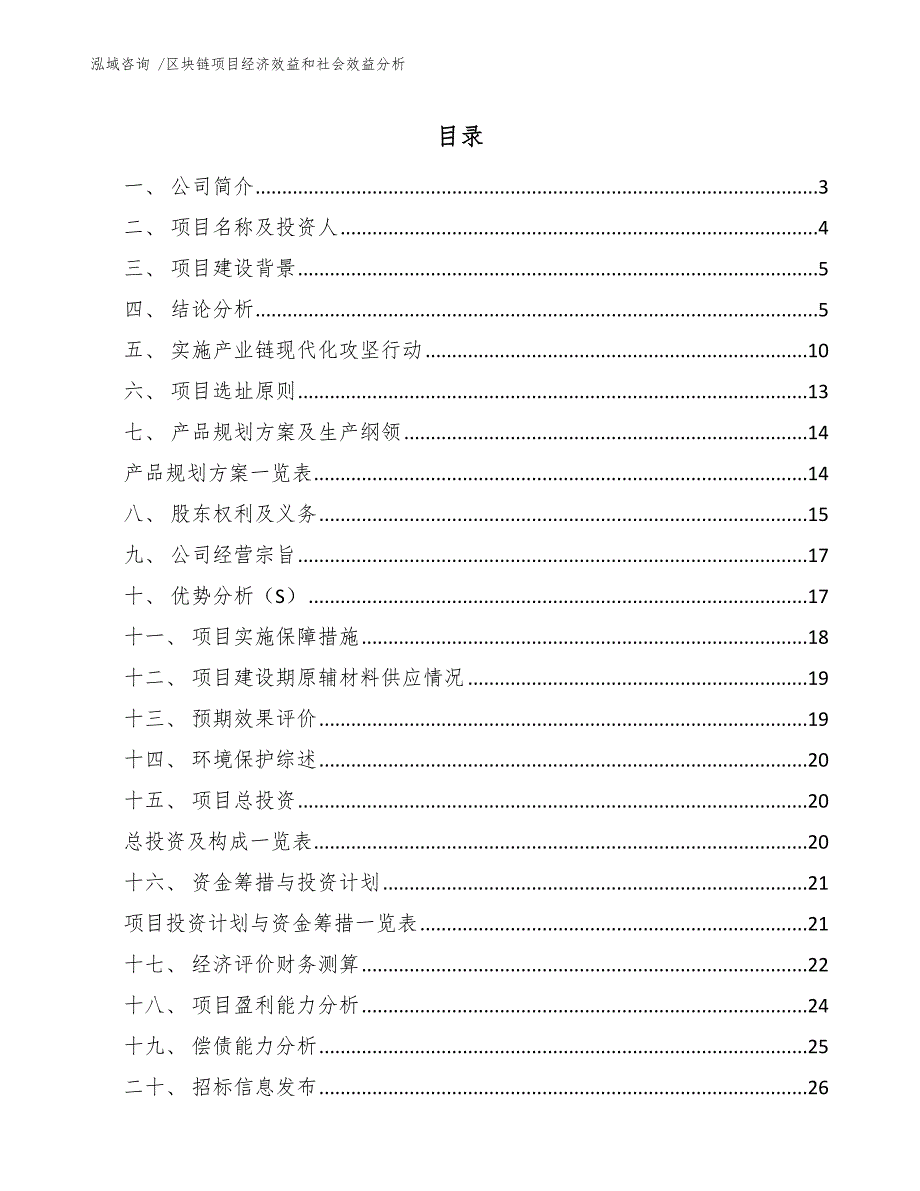区块链项目经济效益和社会效益分析模板范本.docx_第1页