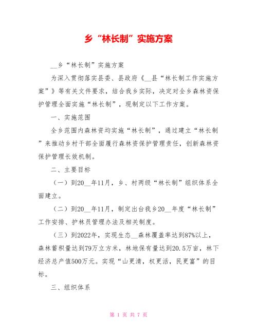 乡林长制实施方案.doc