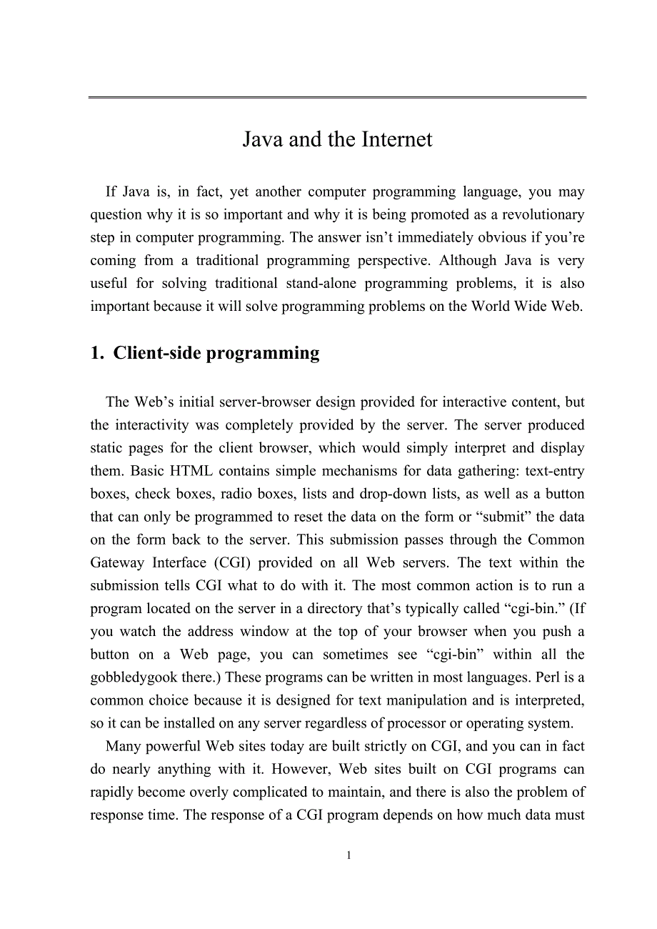 外文文献及翻译JavaandtheInternet.doc_第1页