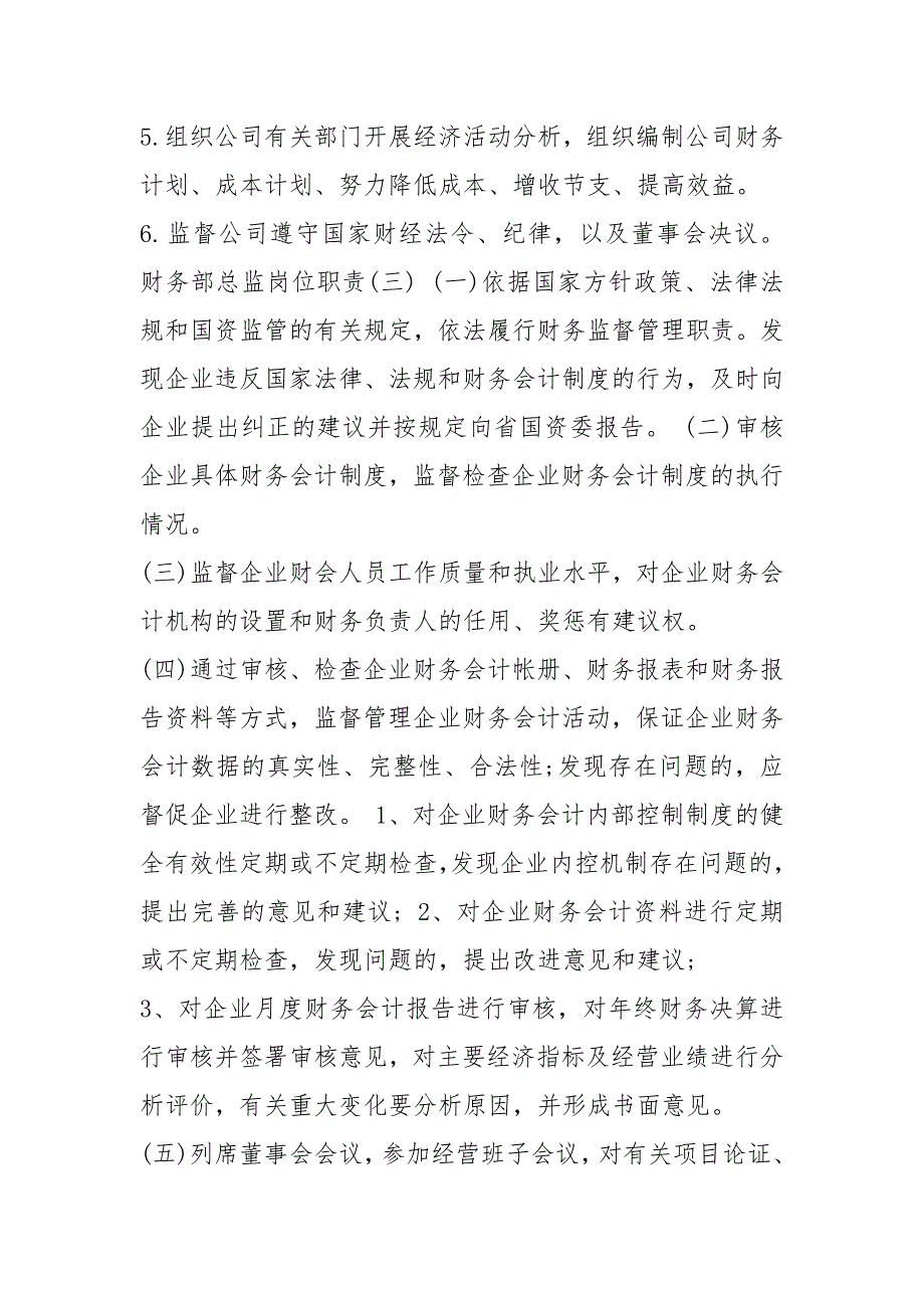 国有企业财务部总监岗位职责共5篇.docx_第3页