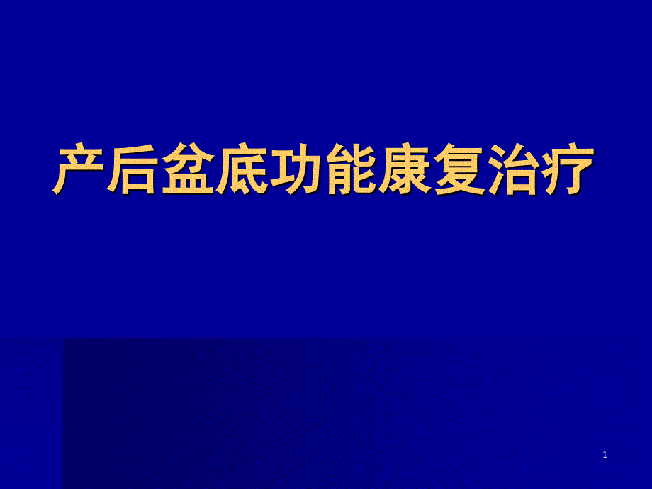 产后盆底功能康复治疗ppt课件.ppt_第1页
