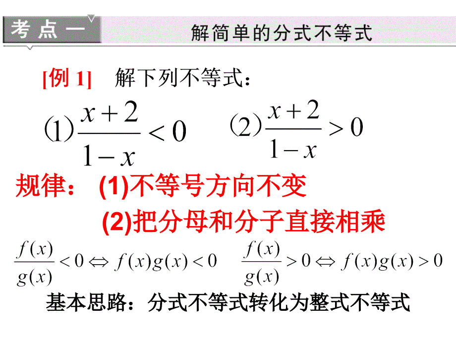 分式不等式和高次不等式的解法.ppt_第1页