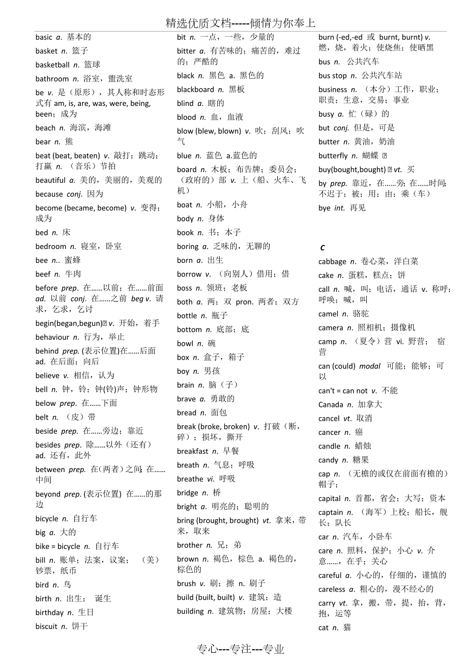 人教版中考英语词汇表按字母排序共16页.doc_第2页
