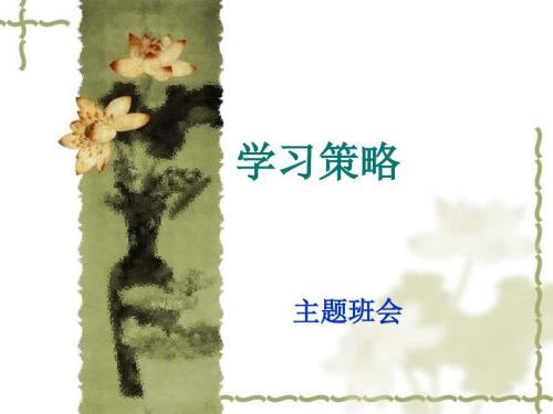 中学主题班会用学习策略.ppt