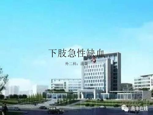 下肢动脉急性缺血PPT.ppt